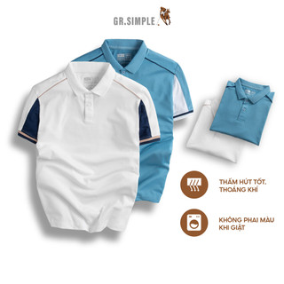 Áo Polo Nam Phối Vai Tinh Tế GRSIMPLE Áo Thun Ngắn Tay Có Cổ Thoáng Mát POLO Phối (TPG3027)