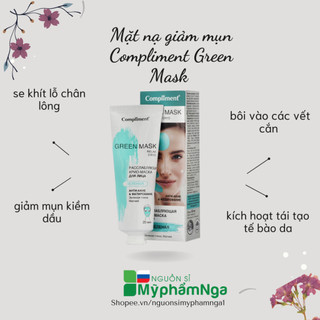 Mặt nạ giảm mụn Compliment Green Mask se khít chân lông, đều màu da
