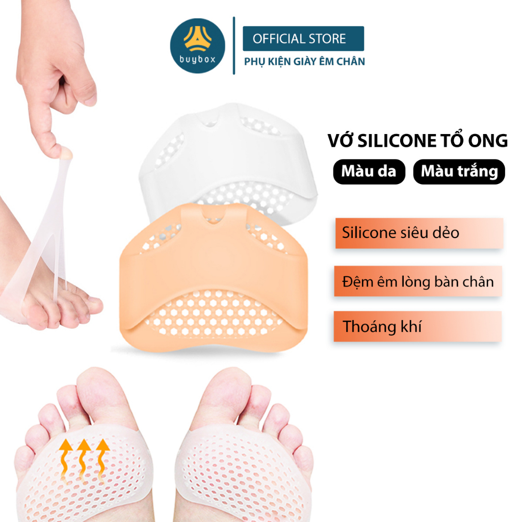 Lót giày silicone tổ ong đệm êm lòng bàn chân phía trước - buybox - BBPK67