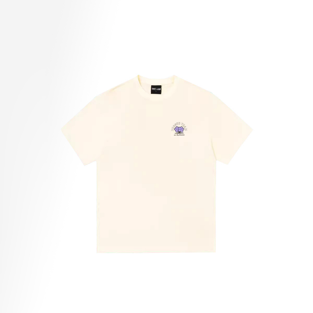 Áo phông Dessuu ngắn tay cổ tròn màu kem chất liệu cotton