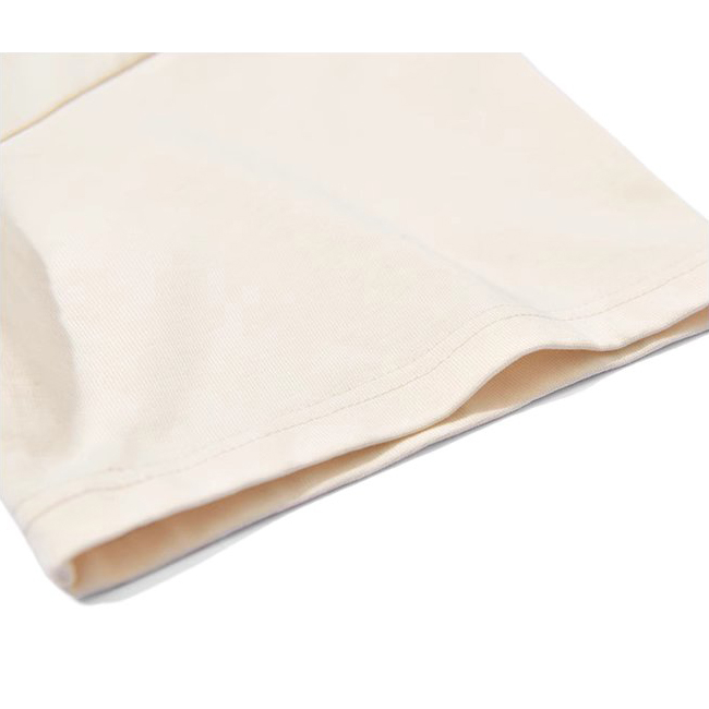 Áo phông Dessuu ngắn tay cổ tròn màu kem chất liệu cotton