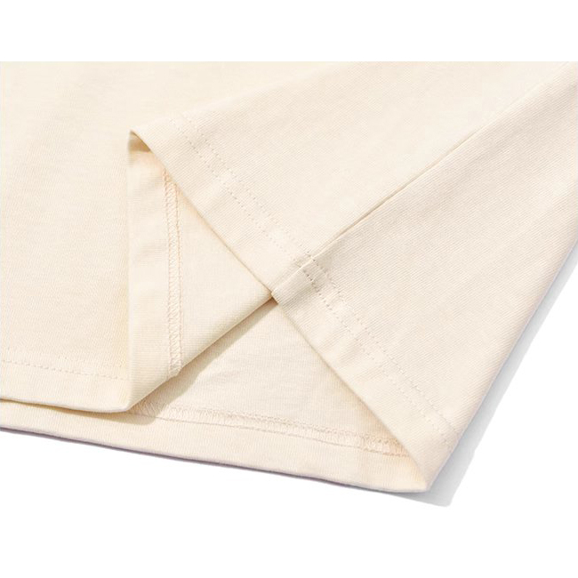 Áo phông Dessuu ngắn tay cổ tròn màu kem chất liệu cotton