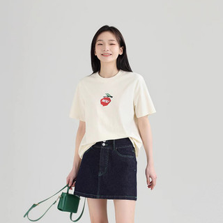 Áo phông Dessuu ngắn tay cổ tròn chất liệu cotton phong cách đại học