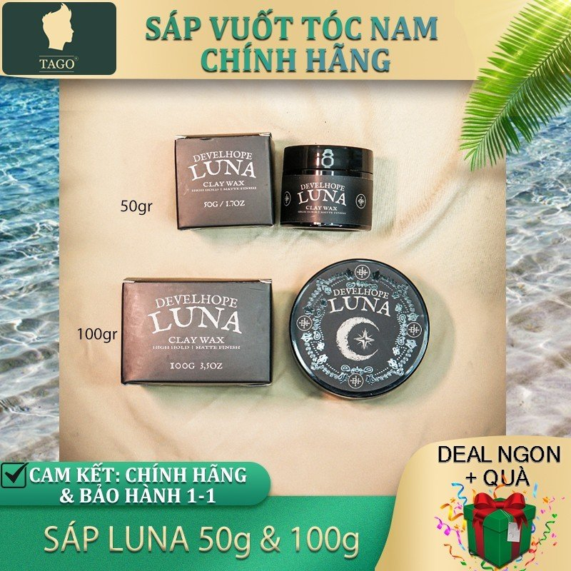 Sáp Vuốt Tóc Develhope Luna Phù Hợp Cho Tóc Trung Bình Tới Dày, Giữ Nếp Lên Đến 16h, Hỗ Trợ Dưỡng Tó