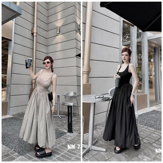Đầm maxi dáng dài 2 dây bản hở lưng siêu xinh