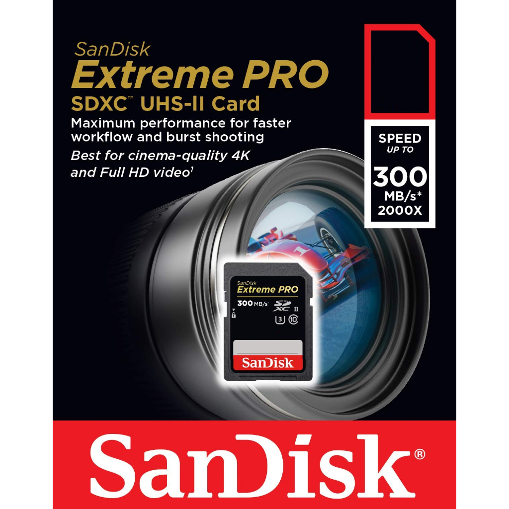 Thẻ nhớ SDXC SanDisk Extreme Pro 64GB / 128GB UHS-II U3 300MB/s - Bảo hành 5 năm