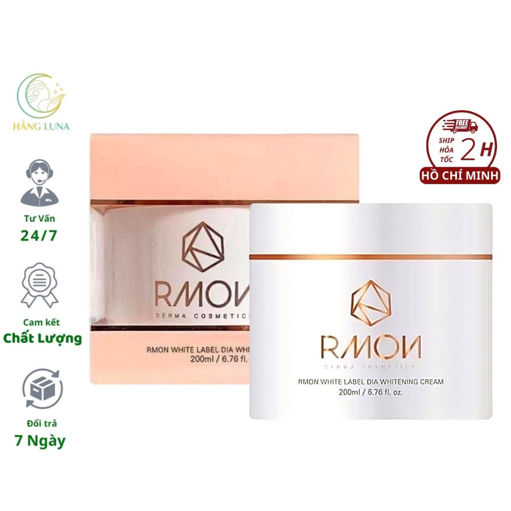 Kem dưỡng trắng da body RMON White Label Dia Whitening Cream 200ml, Kem dưỡng thể RMON Derma Cosmeti