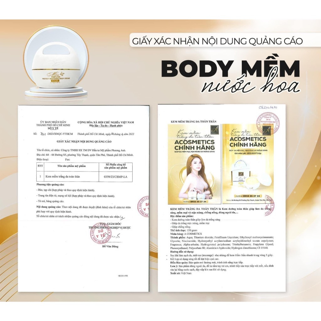 KEM DƯỠNG TRẮNG DA BODY MỀM
