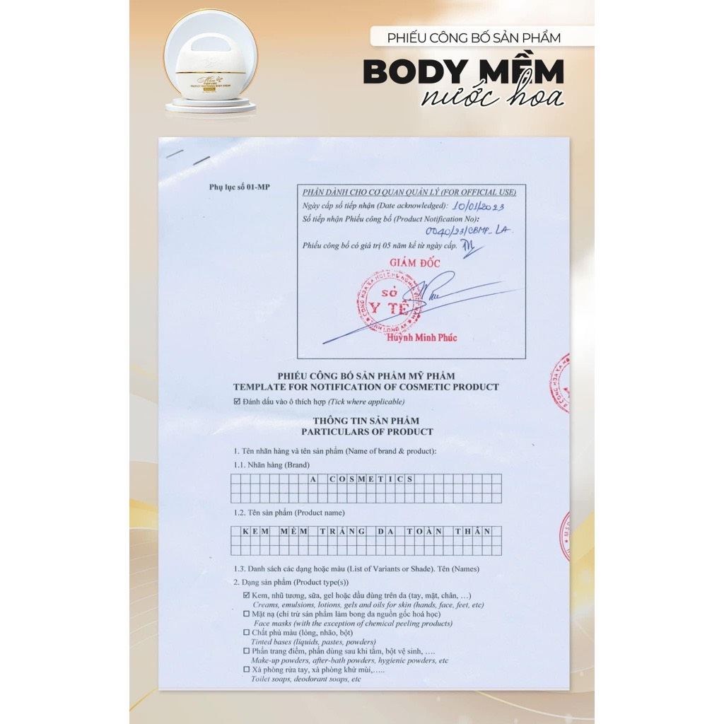 KEM DƯỠNG TRẮNG DA BODY MỀM