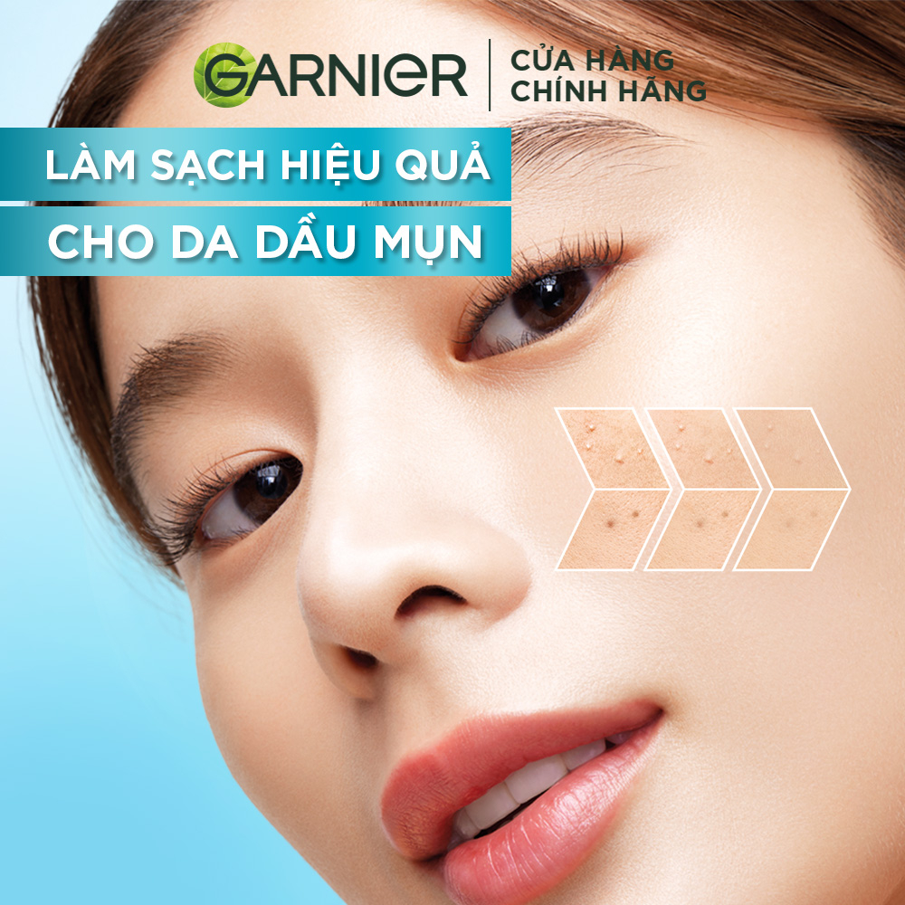 Sữa rửa mặt dạng gel sạch thoáng dịu nhẹ Garnier 2% [BHA, Vitamin C] cho da dầu mụn 120ml | BigBuy360 - bigbuy360.vn