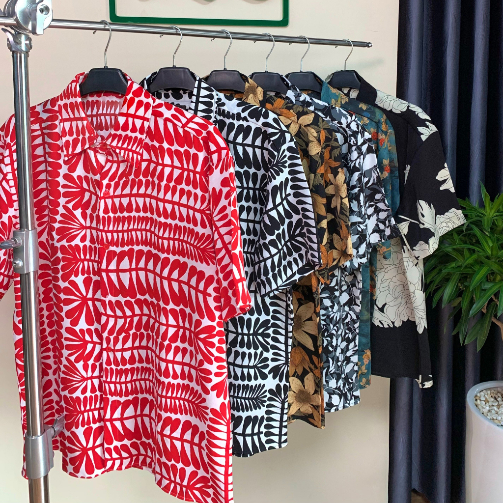 Áo sơmi Amber Blossom họa tiết hoa vàng lụa Mango không nhăn -FLO Menswear