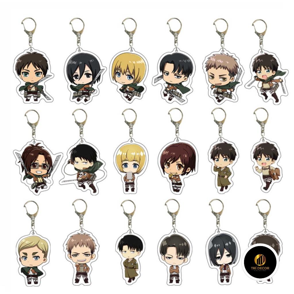 móc khóa acrylic hai mặt Attack on Titan anime ngoại vi chỉ huy Levi Amin Allen mặt dây chuyền