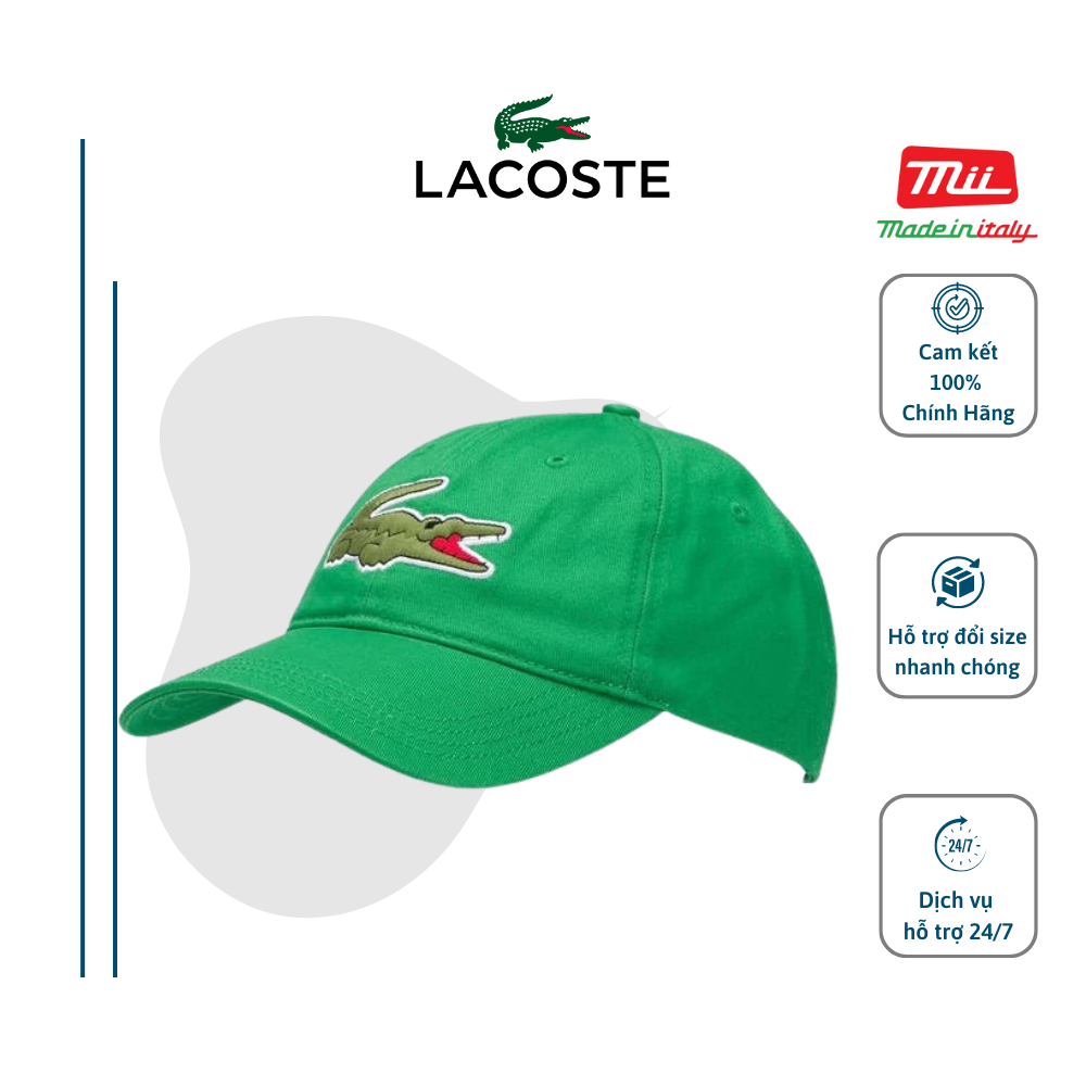 Mũ Lưỡi trai Unisex Thêu Lo Go Lớn Cao Cấp LACOSTE Chính Hãng Trẻ Trung Thời Thượng_PVN85