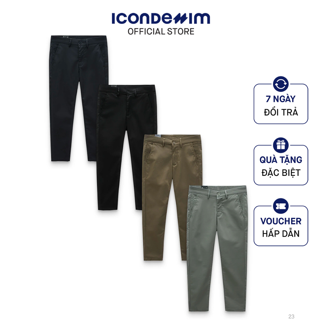 Quần Kaki Nam ICONDENIM Slim-Fit Smart Basic QKID0023