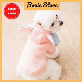 Áo hoodie chó mèo thú cưng mũ tai voi lót lông giữ ấm thu đông