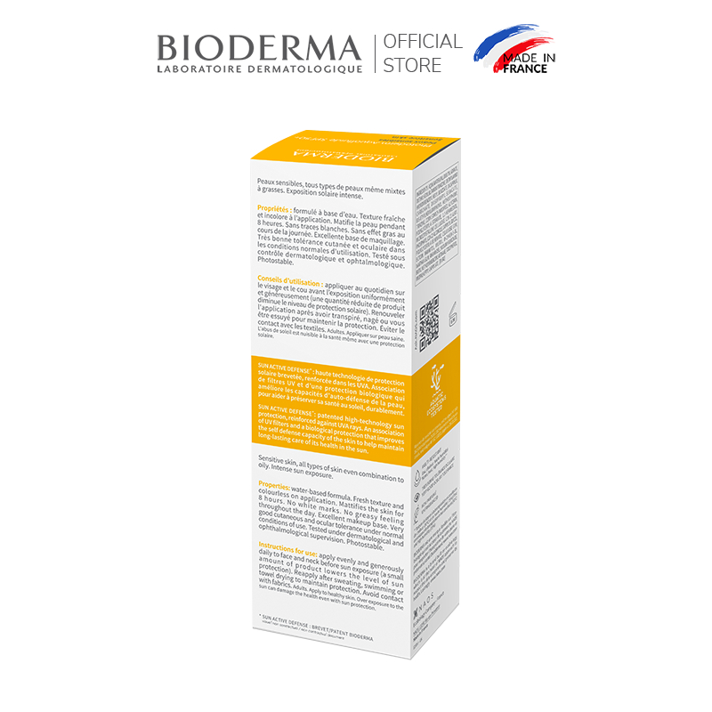 Kem chống nắng giảm bóng nhờn cho mọi loại da Bioderma Photoderm Aquafluide SPF50+ 40ml [Không Màu]