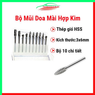 Bộ mũi doa mài hợp kim dùng mài kim loại và gỗ 3x6mm