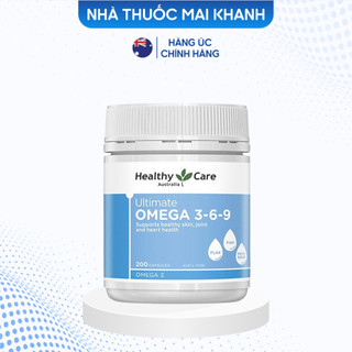 Viên uống giảm mỏi mắt Healthy Care Ultimate Omega 369 hỗ trợ tim mạch huyết áp 200 viên