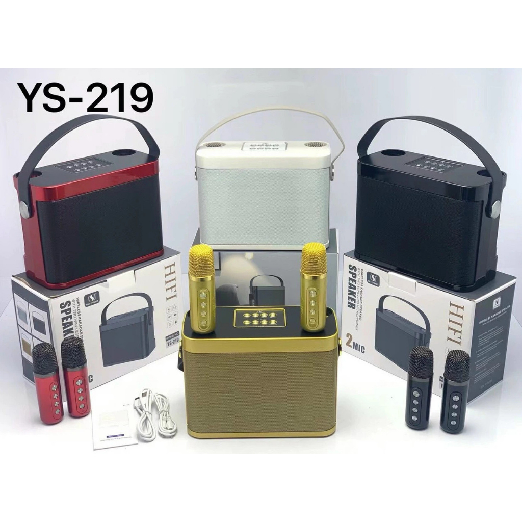 Loa Bluetooth Hát Karaoke YS-219 Tặng Kèm 2 Mic Nghe Nhạc Cực Đã Âm Bass Cực Mạnh Loa Bluetooth Mini Bảo Hành 12 Tháng