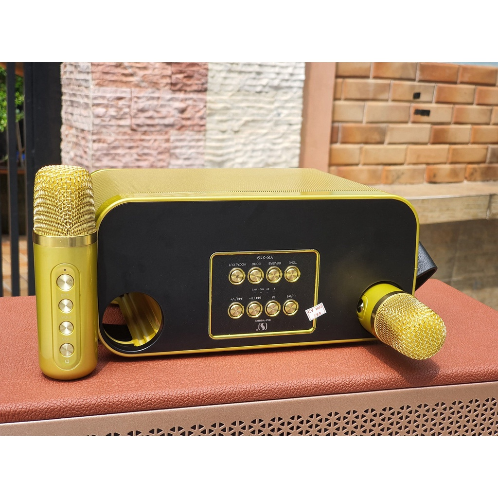 Loa Bluetooth Hát Karaoke YS-219 Tặng Kèm 2 Mic Nghe Nhạc Cực Đã Âm Bass Cực Mạnh Loa Bluetooth Mini Bảo Hành 12 Tháng