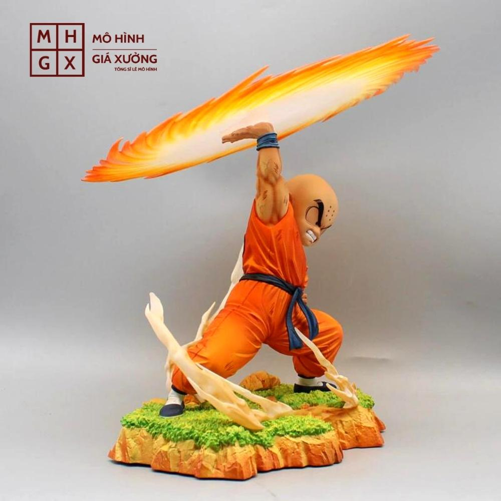 Mô Hình DragonBall Earth Krillin sử dụng Lưỡi Cưa Khí - Cao 27cm - rộng 24cm - nặng 1kg6 + FULL BOX + có 1 đầu thay thế