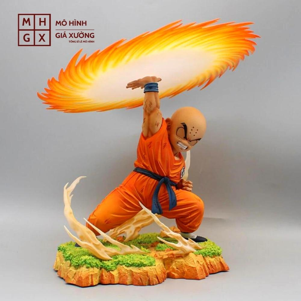 Mô Hình DragonBall Earth Krillin sử dụng Lưỡi Cưa Khí - Cao 27cm - rộng 24cm - nặng 1kg6 + FULL BOX + có 1 đầu thay thế