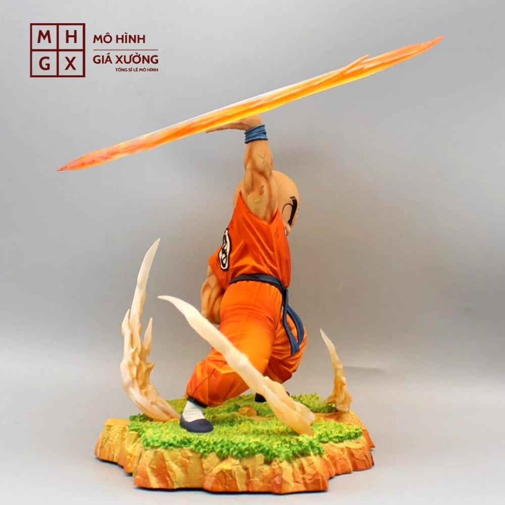 Mô Hình DragonBall Earth Krillin sử dụng Lưỡi Cưa Khí - Cao 27cm - rộng 24cm - nặng 1kg6 + FULL BOX + có 1 đầu thay thế