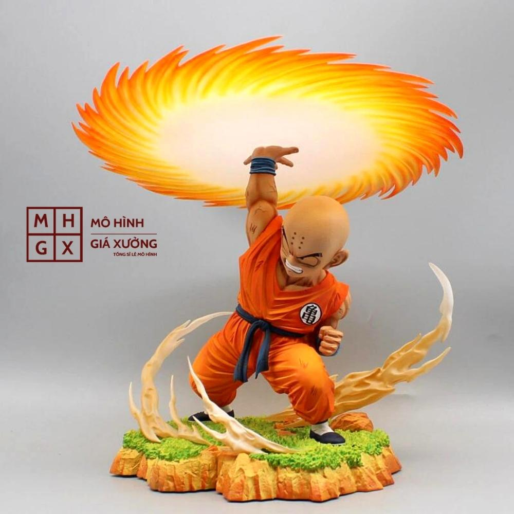 Mô Hình DragonBall Earth Krillin sử dụng Lưỡi Cưa Khí - Cao 27cm - rộng 24cm - nặng 1kg6 + FULL BOX + có 1 đầu thay thế