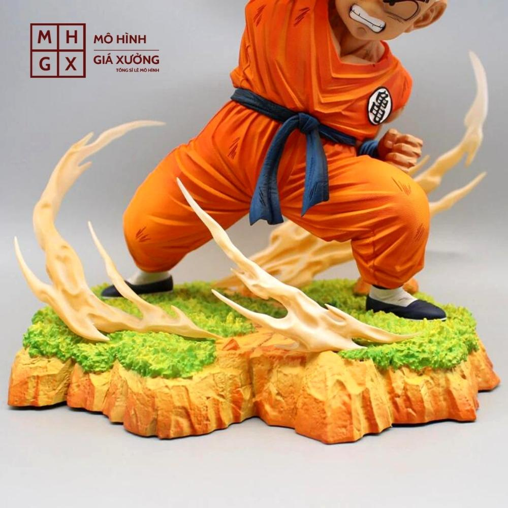 Mô Hình DragonBall Earth Krillin sử dụng Lưỡi Cưa Khí - Cao 27cm - rộng 24cm - nặng 1kg6 + FULL BOX + có 1 đầu thay thế