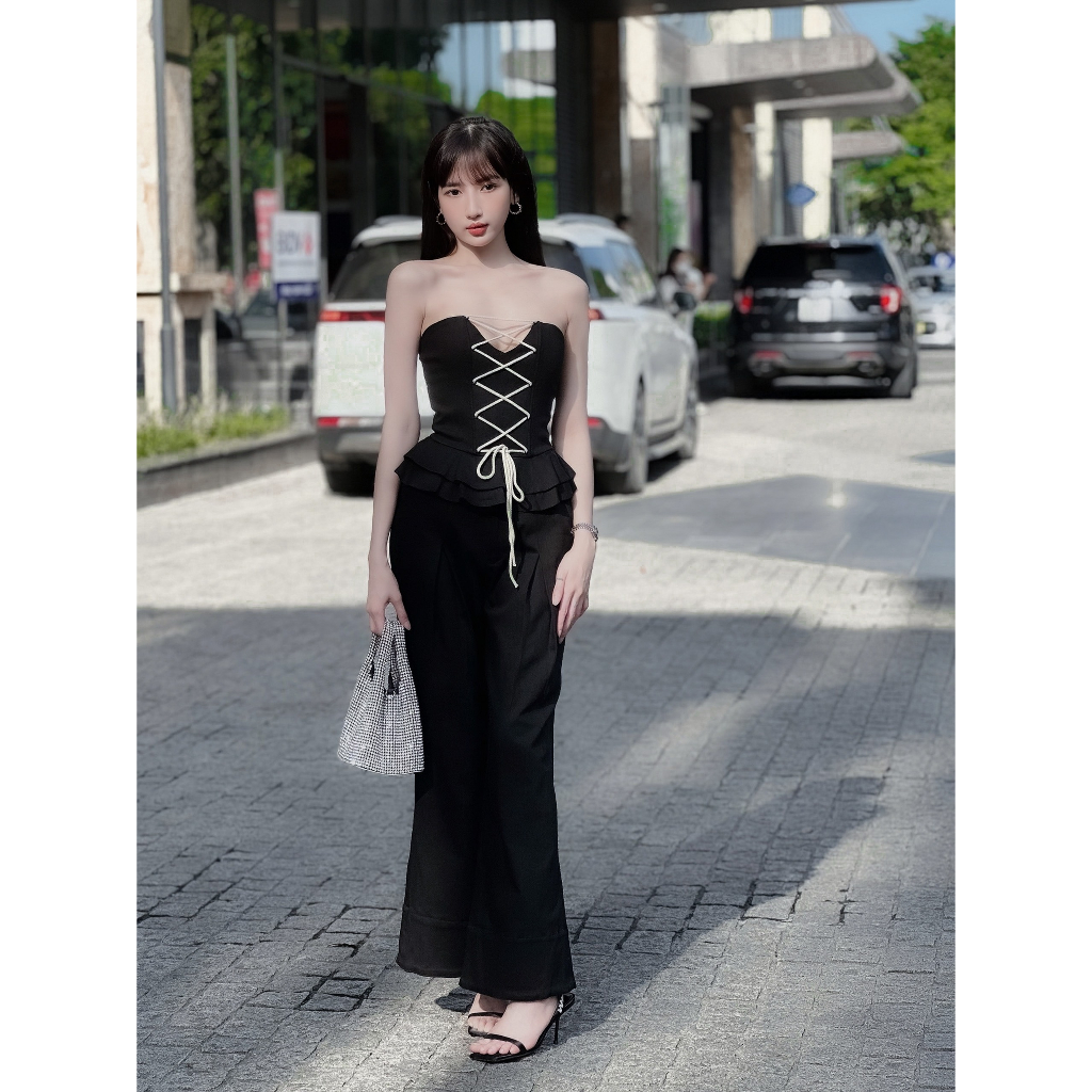 Áo corset dáng ống bèo đan dây BROOKLYN Corset - Tipblu