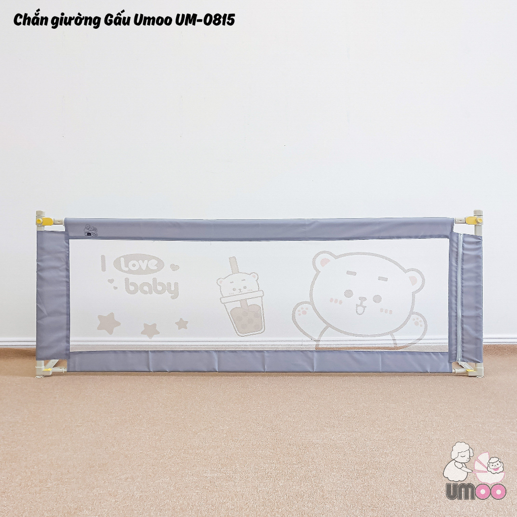 Thanh chắn giường gấu Umoo UM-0815 bản mới nhất 2024, nâng hạ được cả 1 và 2 bên