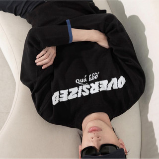 [CHÍNH HÃNG]- nsoh- Áo Sweater “OVERSIZED”- áo len dệt chữ “OVERSIZED”