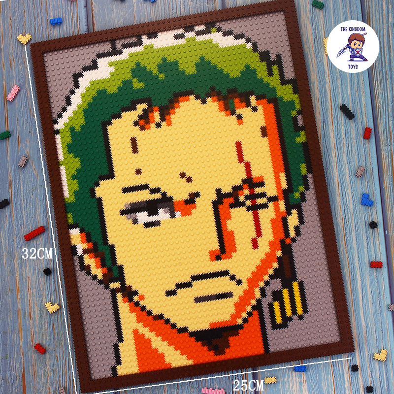 Đồ Chơi Lắp Ráp LINKGO Mô Hình Tranh Nhân Vật Luffy, Zoro, Boa, Sasuke, Kakashi Trong One Piece, Naruto, Đảo Hải Tặc