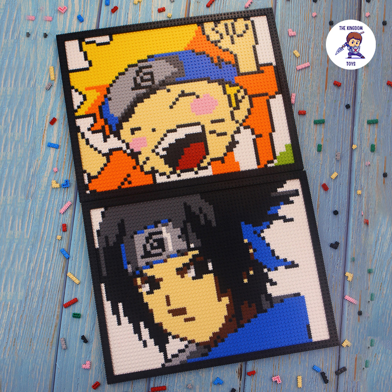 Đồ Chơi Lắp Ráp LINKGO Mô Hình Tranh Nhân Vật Luffy, Zoro, Boa, Sasuke, Kakashi Trong One Piece, Naruto, Đảo Hải Tặc