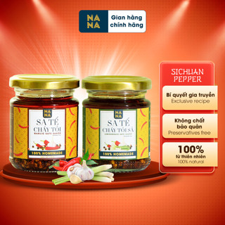 (Combo 2 hũ) sa tế cay tứ xuyên - cháy tỏi (1 tỏi + 1 sả) Nanafoods 120gr - 100% homemade