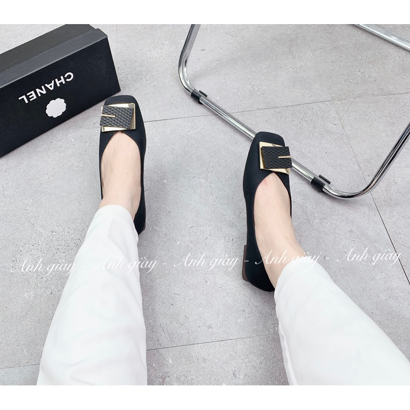 GB12 - Giày bệt mũi vuông khoá vuông đá lì đế dẻo mềm êm hàng loại 1 phù hợp đi chơi k đi học, đi làm, du lịch