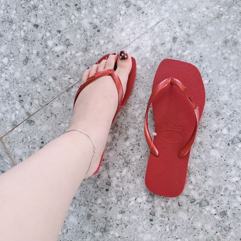 HVN Dép Tông Nữ Đế Vuông Logo Tag Sắt Mẫu 2024