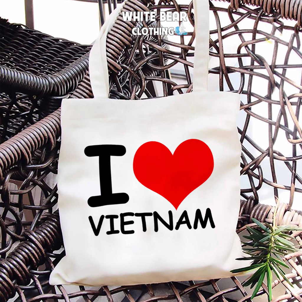 Túi tote vải tôi yêu Việt Nam WHITE BEAR CLOTHING