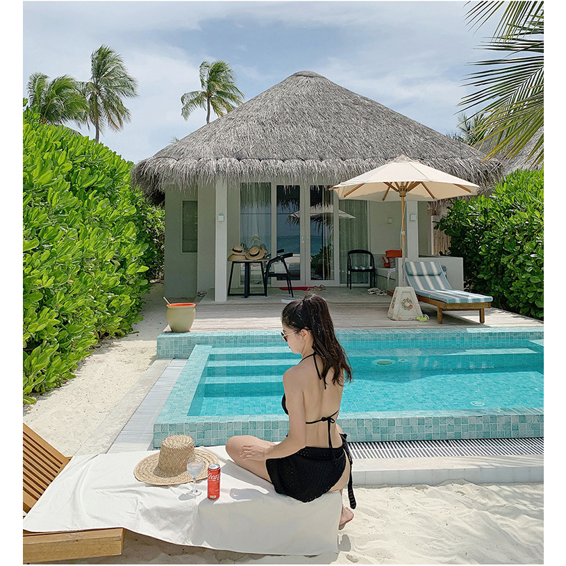 Bikini 3 Chi Tiết Sexy Đồ Bơi Nữ 2 Mảnh Có Khăn Quấn Mông Kín Đáo Áo Tắm Biển Pikini Quảng Châu Set Đi Biển LIZ-B333.1