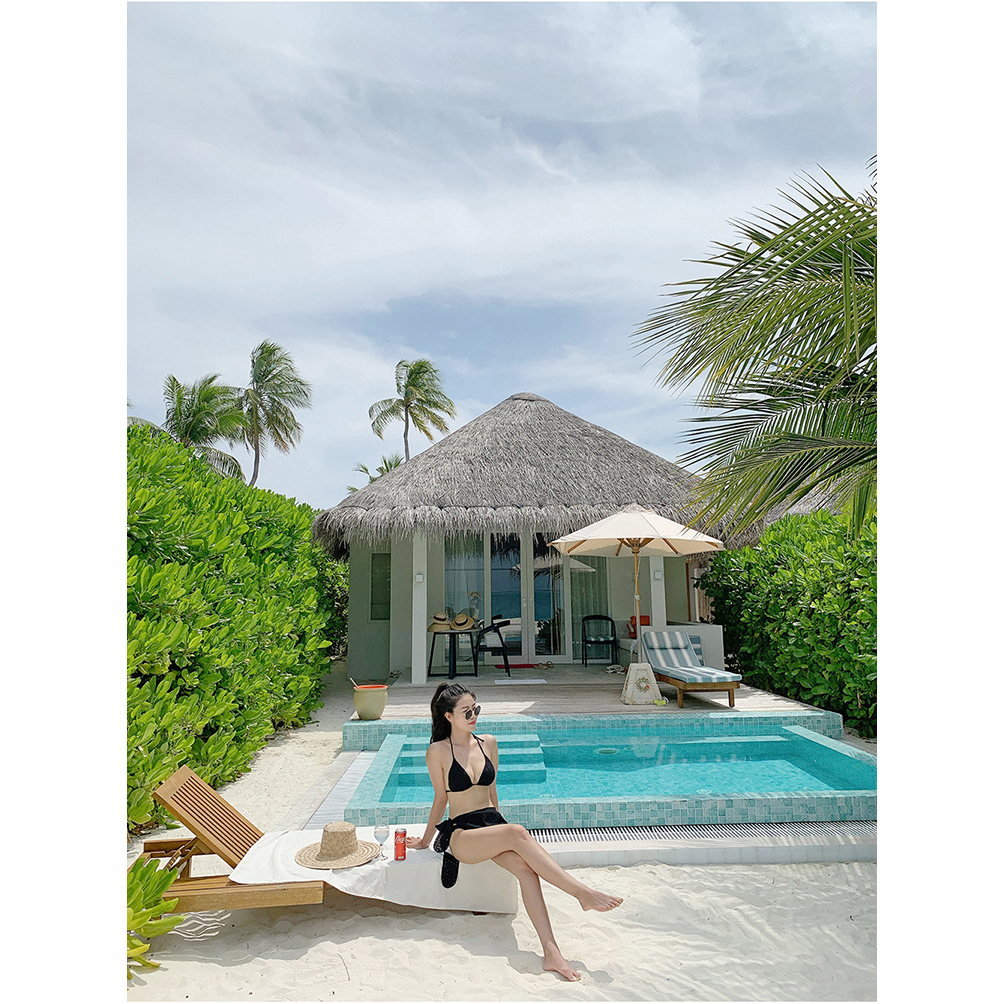 Bikini 3 Chi Tiết Sexy Đồ Bơi Nữ 2 Mảnh Có Khăn Quấn Mông Kín Đáo Áo Tắm Biển Pikini Quảng Châu Set Đi Biển LIZ-B333.1