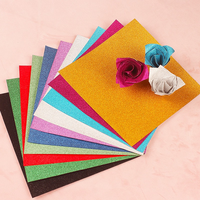 Giấy Gấp Hạc Origami Sao Kim Tuyến Thủ Công Nhiều Màu Quà Handmade QT12