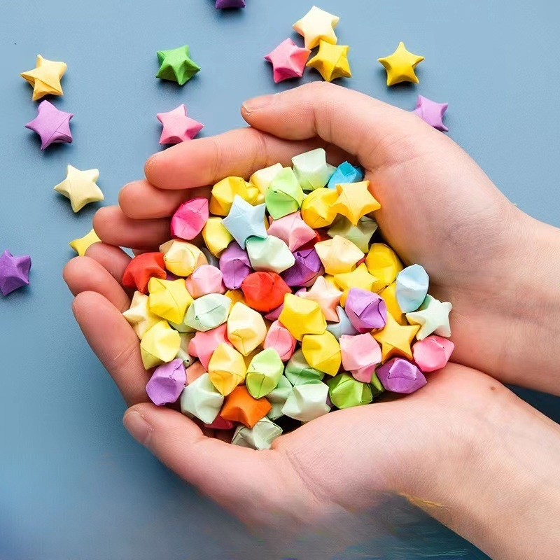 Giấy Gấp Ngôi Sao 1000 Tờ Origami Hạc Thủ Công Nhiều Màu Quà Handmade QT40