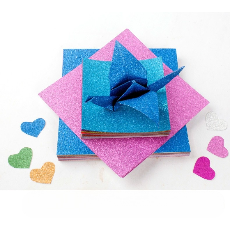 Giấy Gấp Hạc Origami Sao Kim Tuyến Thủ Công Nhiều Màu Quà Handmade QT12