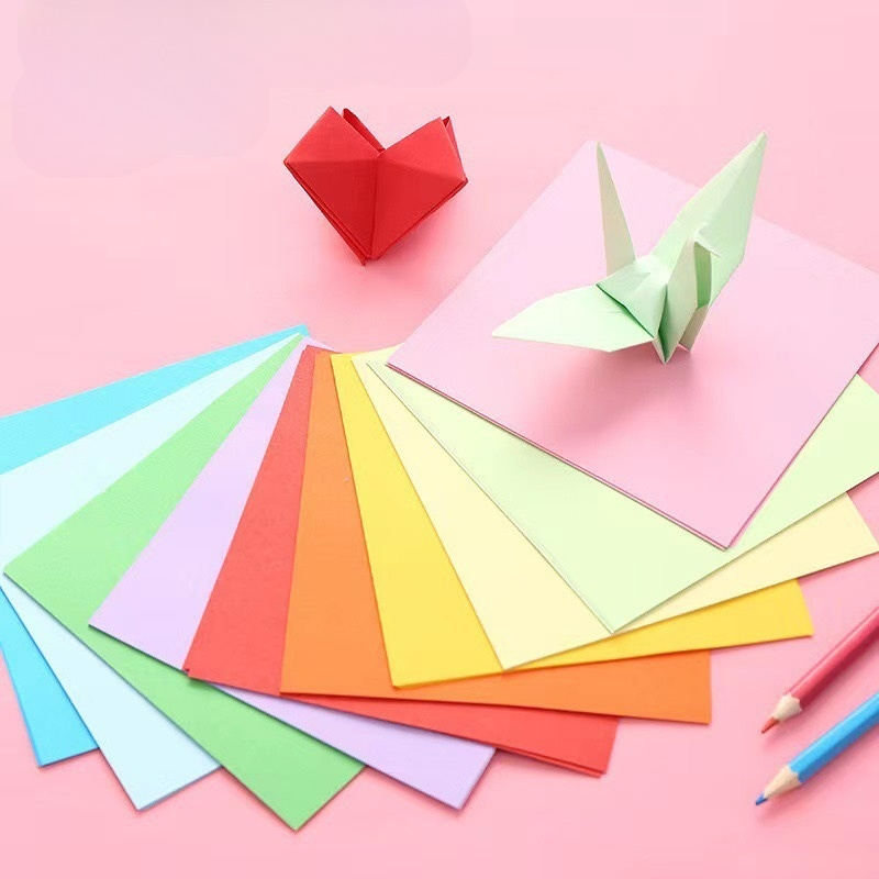 Giấy Gấp Origami Hạc Sao Thủ Công Nhiều Màu Pastel Quà Handmade QT12