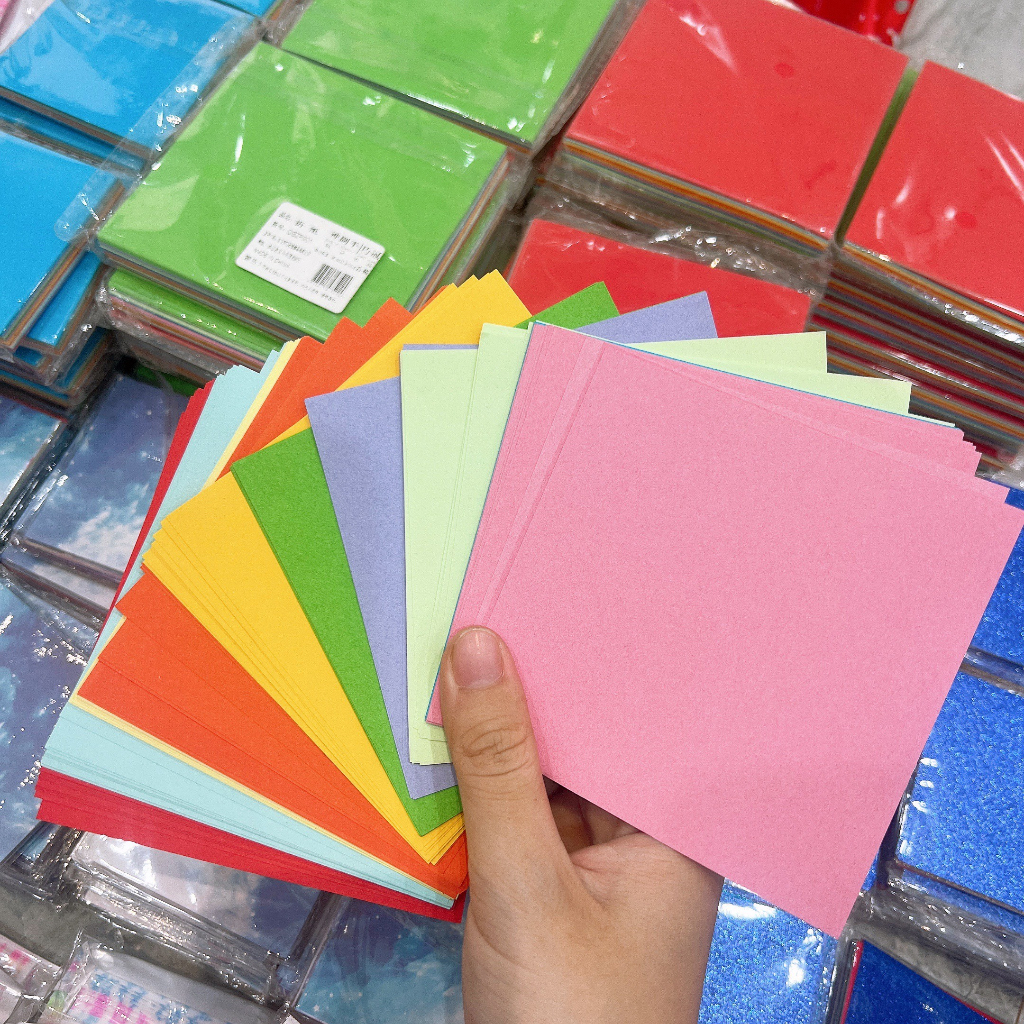 Giấy Gấp Origami Hạc Sao Thủ Công Nhiều Màu Pastel Quà Handmade QT12