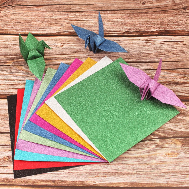 Giấy Gấp Hạc Origami Sao Kim Tuyến Thủ Công Nhiều Màu Quà Handmade QT12