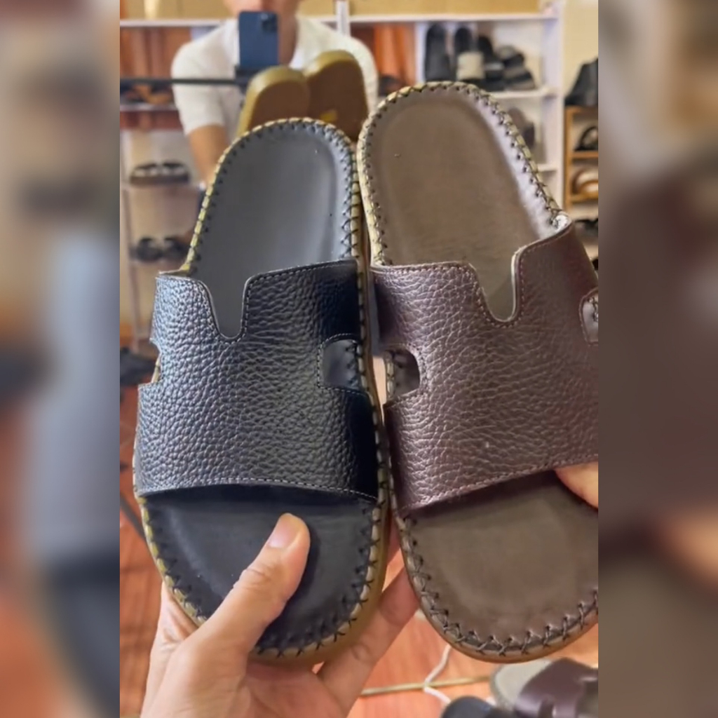 Dép da Dr Thái Lan chữ H, dép da bò, đế cao su siêu bền