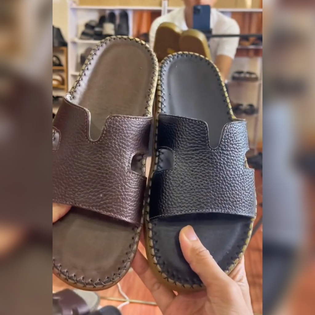 Dép da Dr Thái Lan chữ H, dép da bò, đế cao su siêu bền