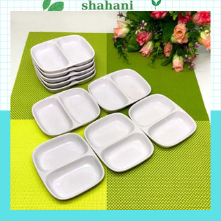 Đĩa chấm phíp 2 ngăn Shahani bát đựng gia vị nước chấm, đĩa đựng gia vị 2 ngăn mini TH09