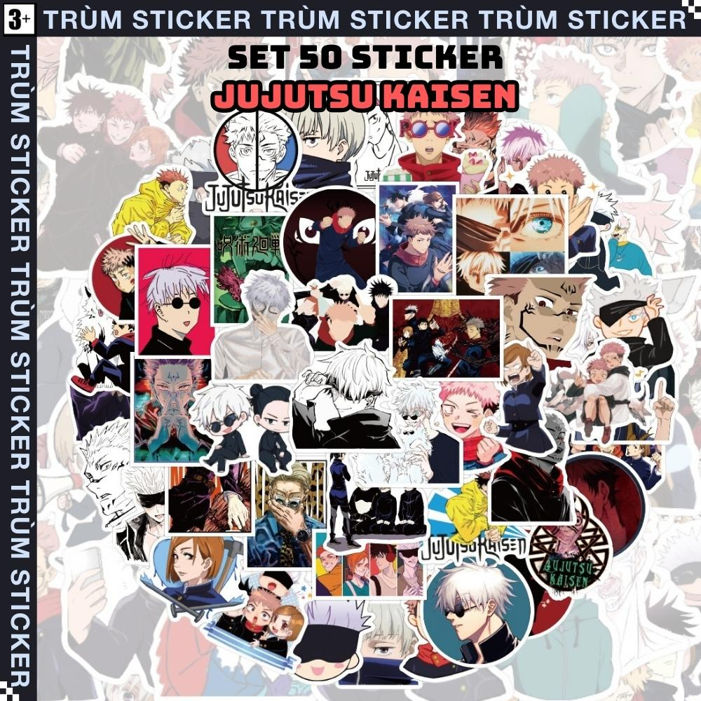Set 50 Stickers, Hình Dán JUJUTSU KAISEN Hoạt Hình , hot hit - Trang Trí, Decor Laptop, Cặp Sách - TRÙM STICKERS 024